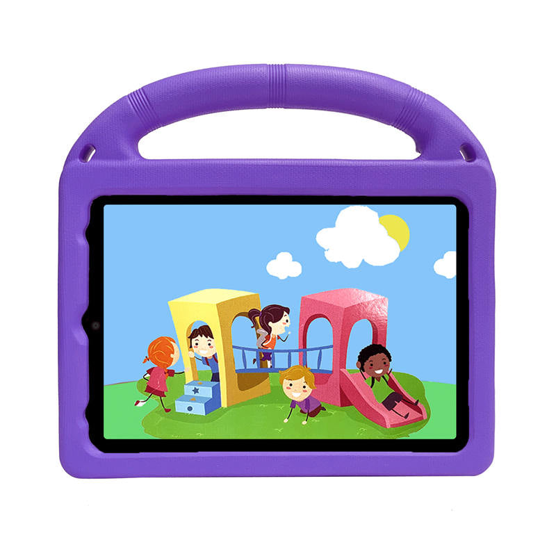Wheel iPad Case For iPad Mini 6 Shockproof Stand Cover With Handle Stand-Purple