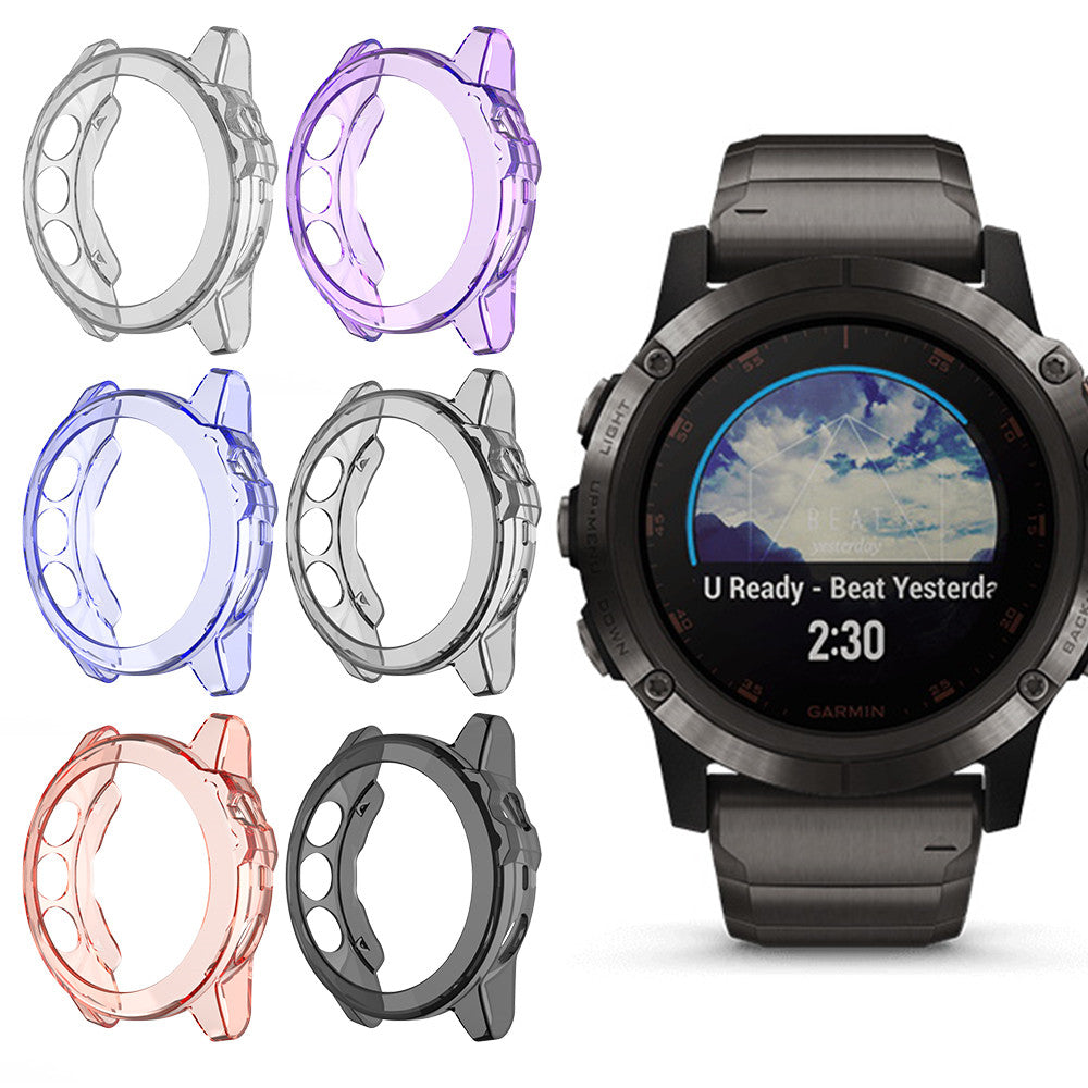 TPU Transparent Frame Case For Garmin Fenix 5X-Black