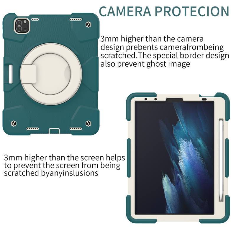 iPad Case For iPad Pro 11/Air 4 with 360¡ãSwivel Stand-Blackish Green