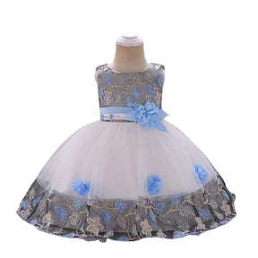 Toddler Pageant Flower Girl Lace Dress Little Girls Party Wedding Formal Dresses-SkyBlue