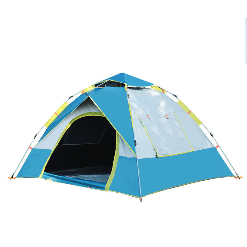 Family Instant Pop Up Tents Waterproof & Windproof for Camping-Blue