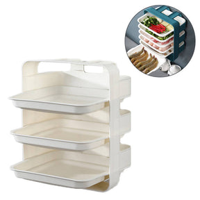 3 layers New Multifunction Dishes Trays Hot Pot Stratification Cooking Plates Wall-mounted -White