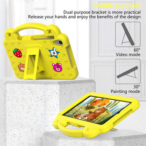 Strawberry Tablet Case with Shoulder Strap Stand for Samsung Galaxy Tab A 8.4 inch 2020-Yellow