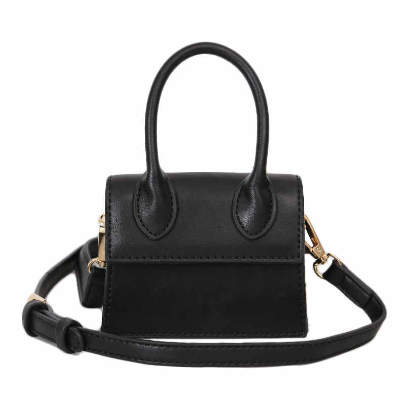 Small Square Bag Women Simple Mini Messenger Bag-Black