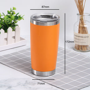 20oz Stainless Steel Insulated Coffee Tumbler with Lid for Hot Cold Drinks-Orange