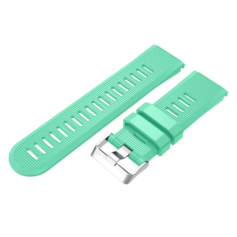 26mm Strap For Garmin Fenix 5X/5X Plus/3/3 HR/6X/6X Pro Watchband Quick Release Easy Fit Silicone Bands Silver Buckle-Teal