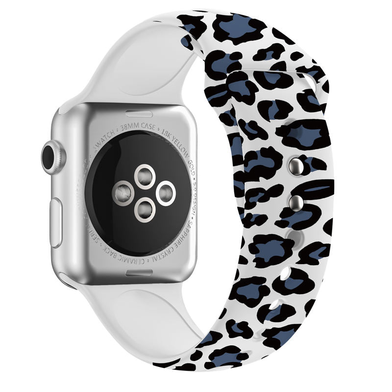 Fashion Leopard Pattern Silicone Watchband for Apple Watch SE & Series 6/5/4/3/2/1-B20