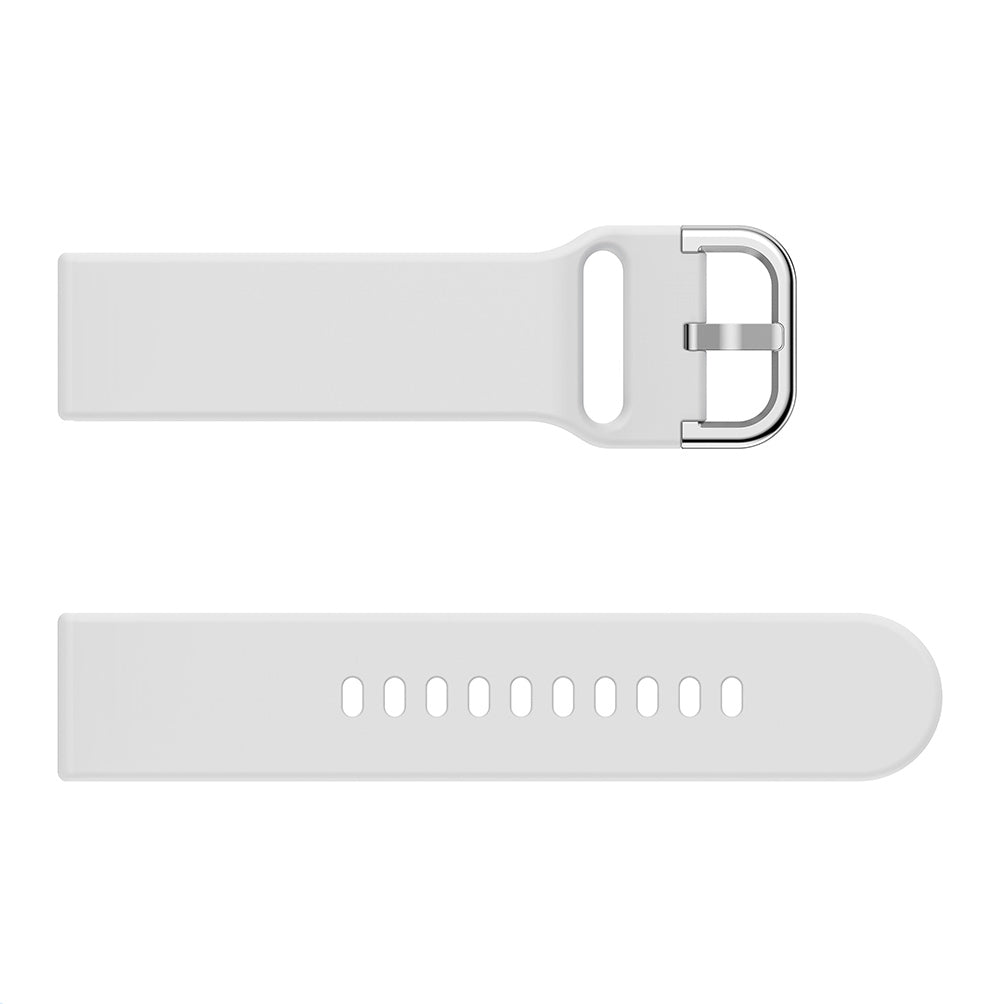 Soft Silicone Silver Square buckle Watch Band For Samsung Galaxy Watch 42/46mm Gear S3 Frontier/Classic(White)