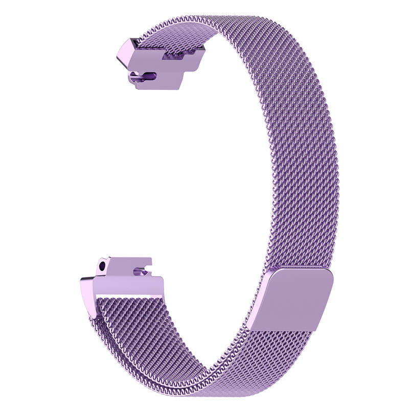 Stainless Steel Metal Replacement Strap Magnet Buckle For Fitbit Inspire HR-Light Purple