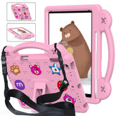 Strawberry Rugged iPad Case With Holder Shoulder Strap for PRO 9.7 Air1/ Air2-Pink