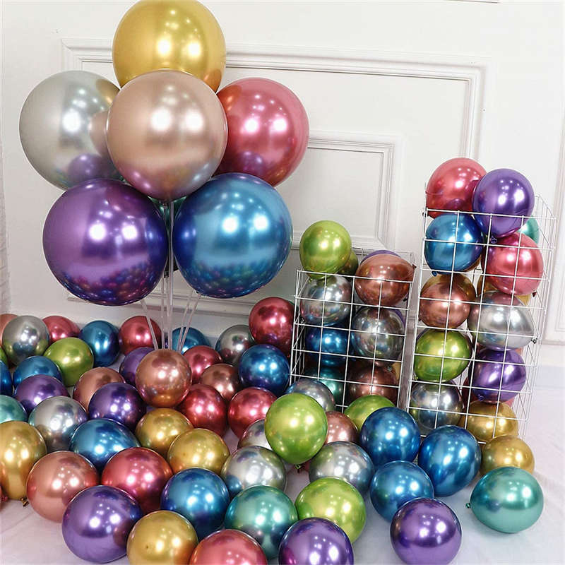 50pcs 12 Inch Metallic Latex Balloons Party Balloons for Party Birthday -Mixed