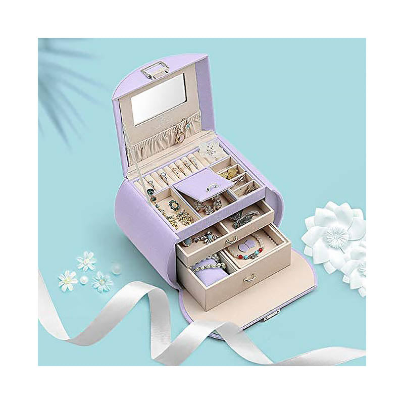 Princess Style Jewelry Box Multi-layer Large Capacity Fabulous Girls Gift-Taro Purple
