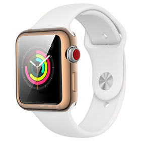 TPU Plated Cover Scratch-Proof Smartwatch Protective Case for iWatch Series SE/6/5/4/3/2/1-RoseGold