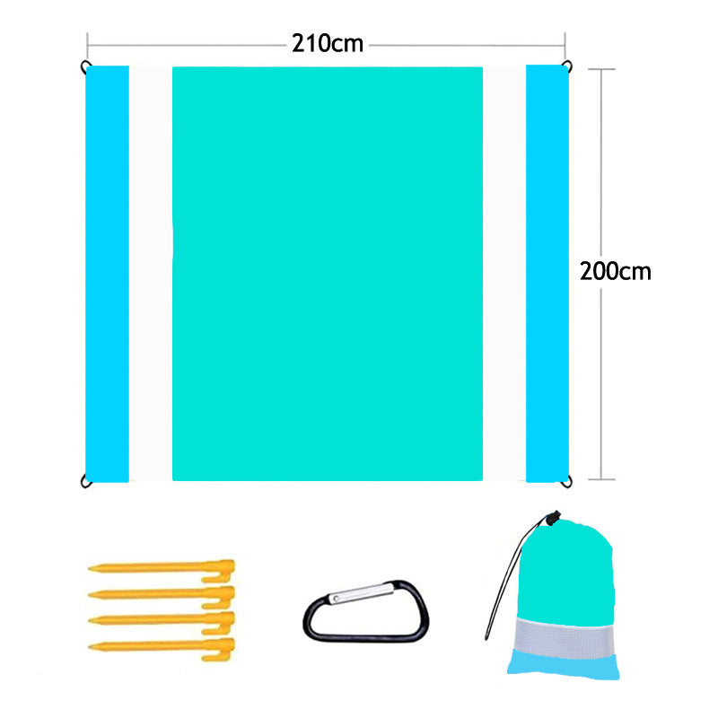 Sand Free Beach Blanket 82 x79inches Portable Waterproof Beach Mat-Lake Blue