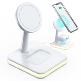 Magnetic 2-in-1 Wireless Charging Station 15W Fast Charge for iPhone 13/12 AirPods-White