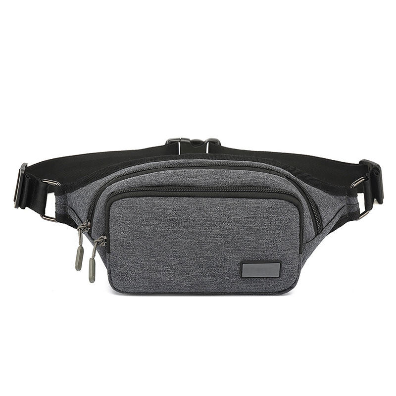 Casual Zipper Crossbody Fanny Pack For Traveling Running-Gray