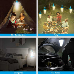 Detachable Hook Lanterns Solar Powered Camping Lights for Fishing Emergency