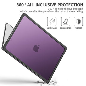 Shockproof Case Solid Color Compatible with Macbook Air 15 2023 A2941-Translucent Red