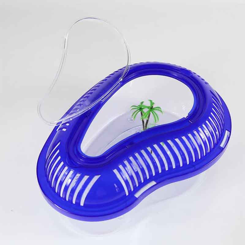 Portable Reptile House Breathable Habitat For Turtle-Blue