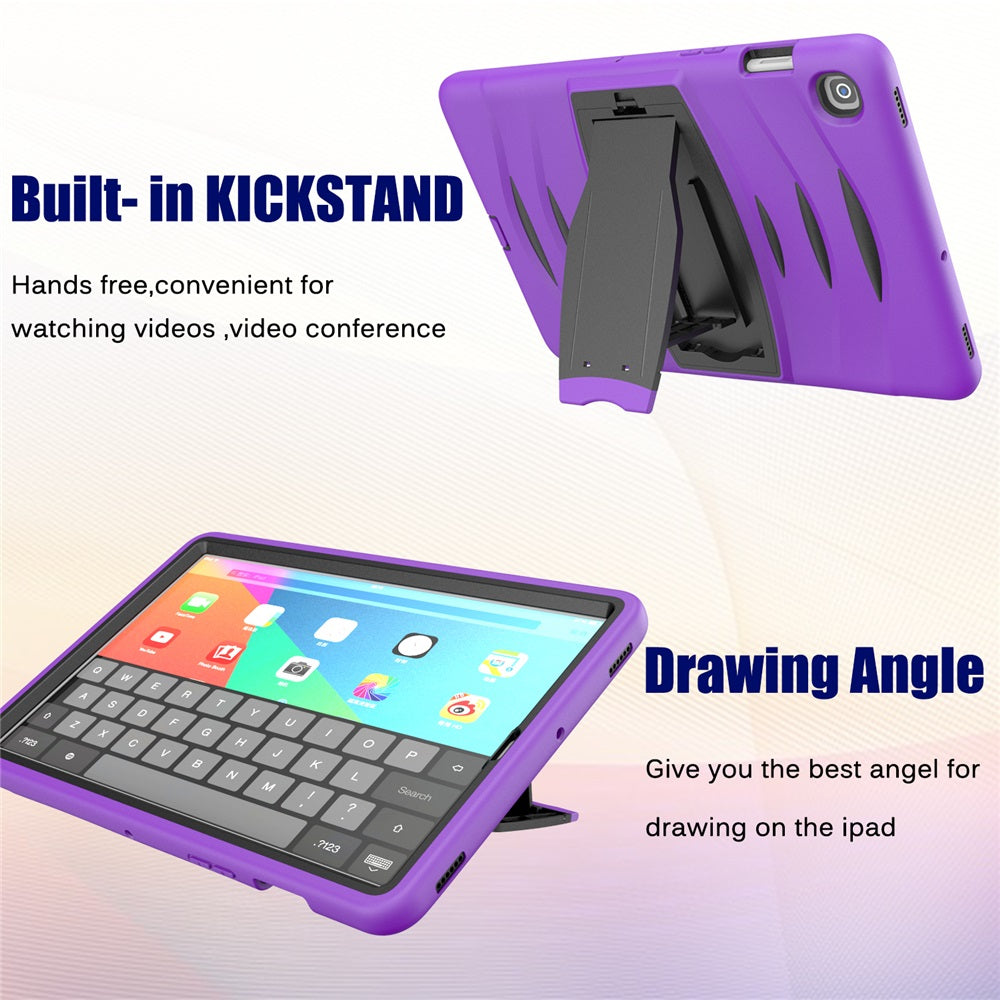 Shock Wave Kickstand Case Anti-Fall Protection For Samsung Tab S5E 10.5 T720/T725(2019)-Purple