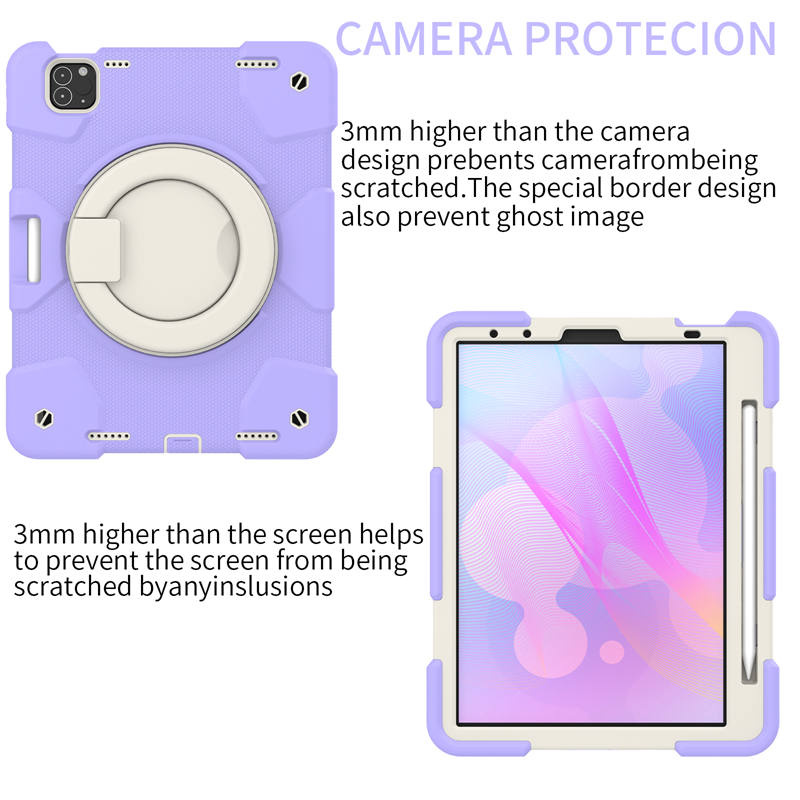 iPad Case For iPad Pro 11/Air 4 with 360¡ãSwivel Stand-Taro Purple
