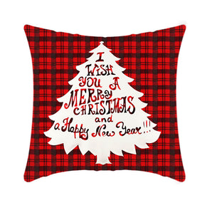 4Pcs 18x18 inch Christmas Throw Pillow Covers Square Cushion Cover for Sofa Decorative-B