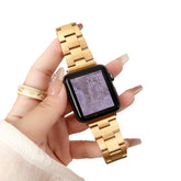 Luxury Metal Band Quick Release Link Bracelet for Apple Watch-Gold