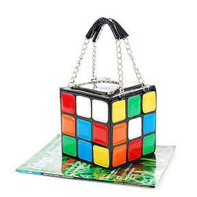 Womens Cute Cube Shape Handbag Magic Shoulder Bag