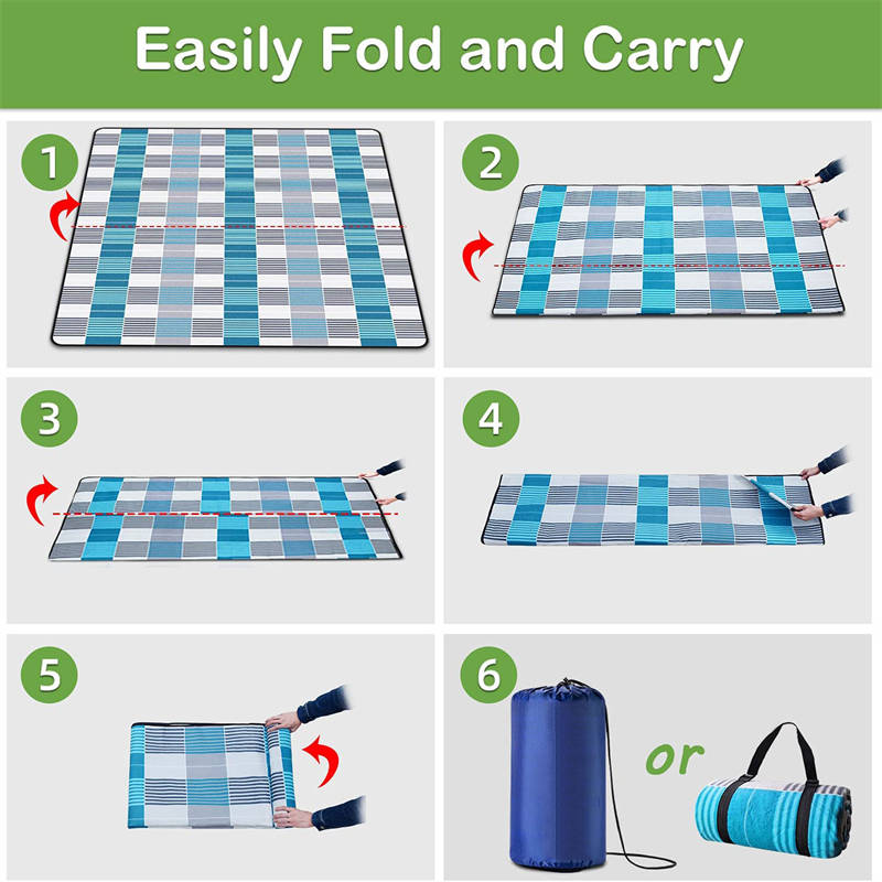 Large Picnic Blanket with Waterproof Backing for Camping Beach