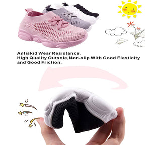 Baby First Walking Shoes Toddler Boys Girls Cotton Mesh Breathable Sneakers-Black
