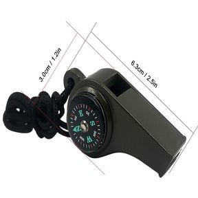 2 Pack Emergency Survival Whistle 3 in 1 Whistles with Compass and Thermometer