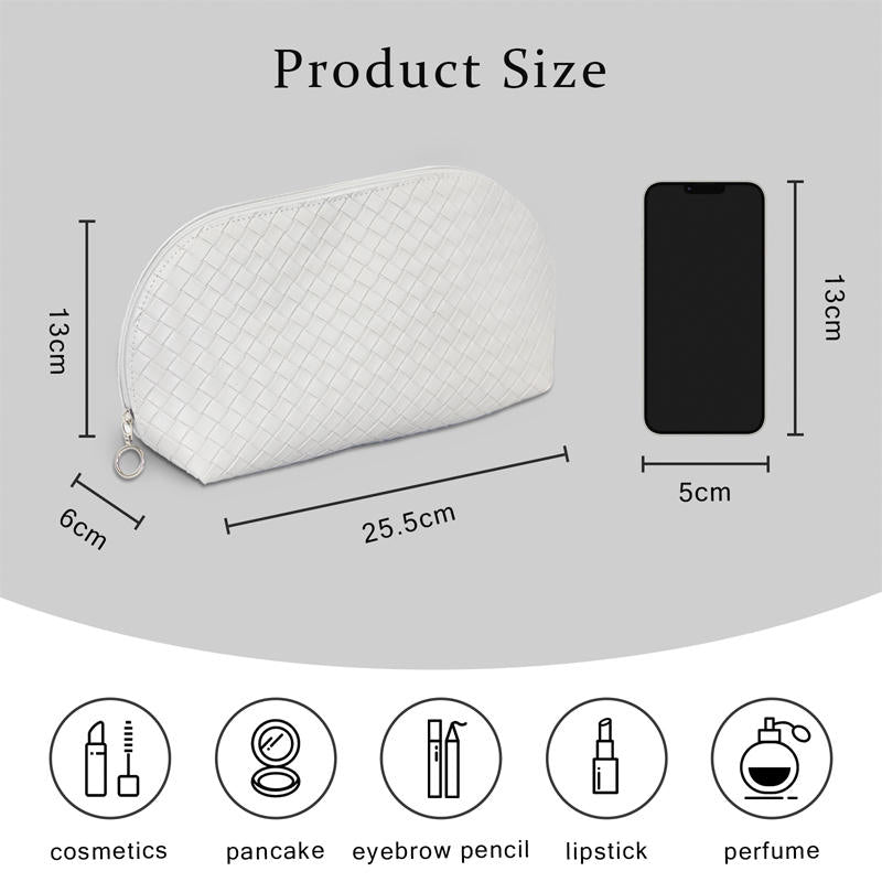 PU Makeup Bags Waterproof Makeup Pouch Women's Travel Toiletry Bag Accessories Organizer-Grey