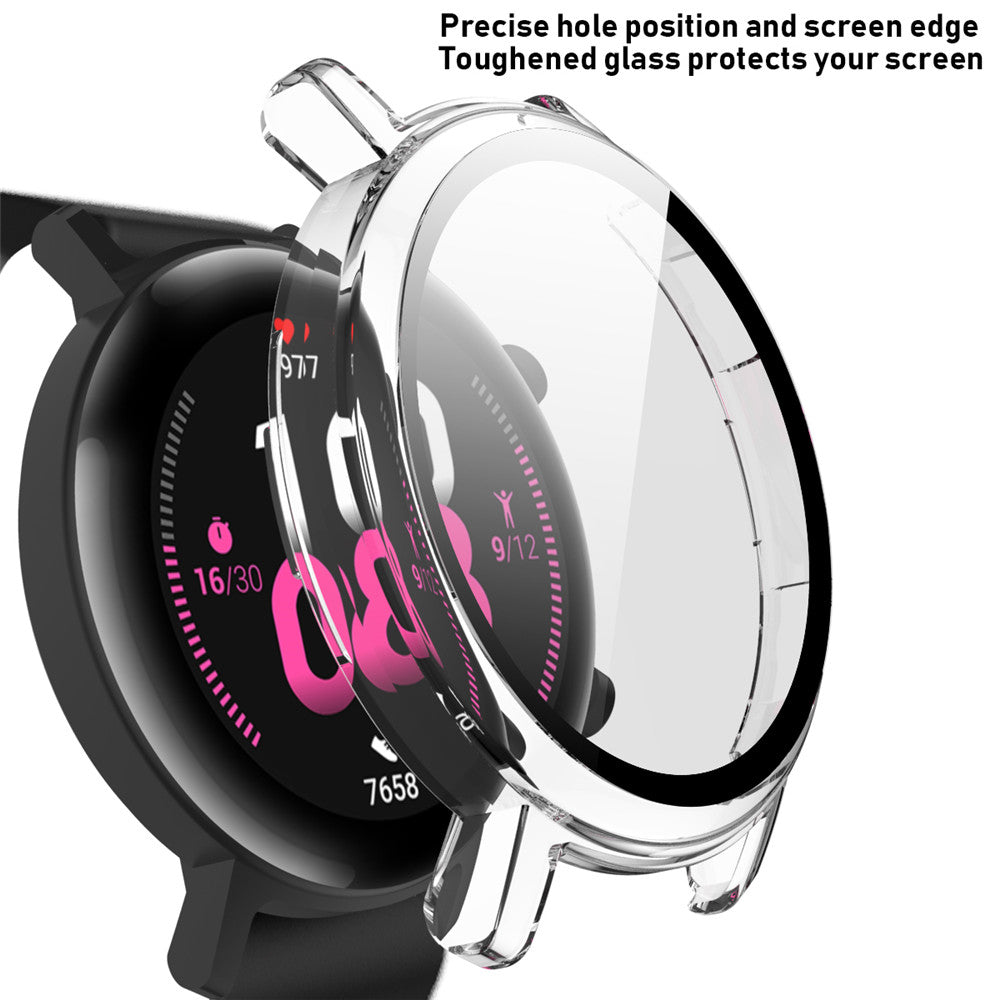 Matte PC Case With Tempered Glass Cover For Huawei GT2 42MM/46MM-Clear