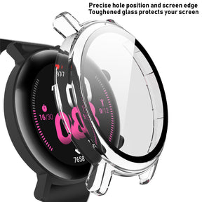Matte PC Case With Tempered Glass Cover For Huawei GT2 42MM/46MM-Clear