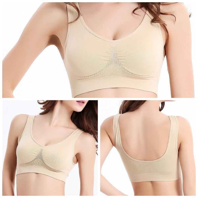 3 Pcs Seamless Sports Bras with Removable Pads Yoga Vest-Set3