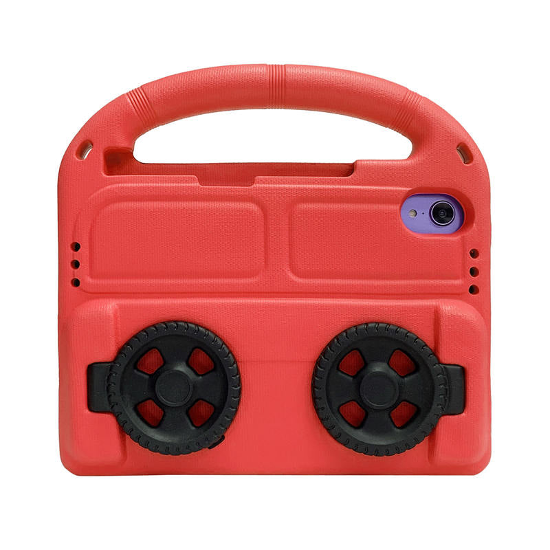 Wheel iPad Case For iPad Mini 6 Shockproof Stand Cover With Handle Stand-Black