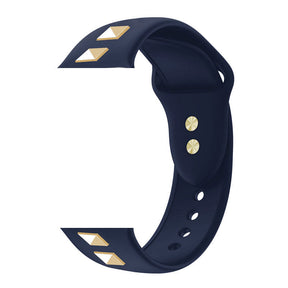 Soft Silicone Punk Rivet Style Watch Band for iWatch Series6/5/4/3/2/1/SE-DarkBlue