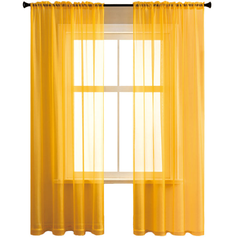 2 Panels Sheer Voile Rod Pocket Elegance Curtains for Living Room Bedroom-15