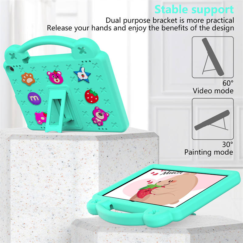 Strawberry Tablet Case With Holder Shoulder Strap for ONN 10.1 Inch 2022 Gen3-MintGreen