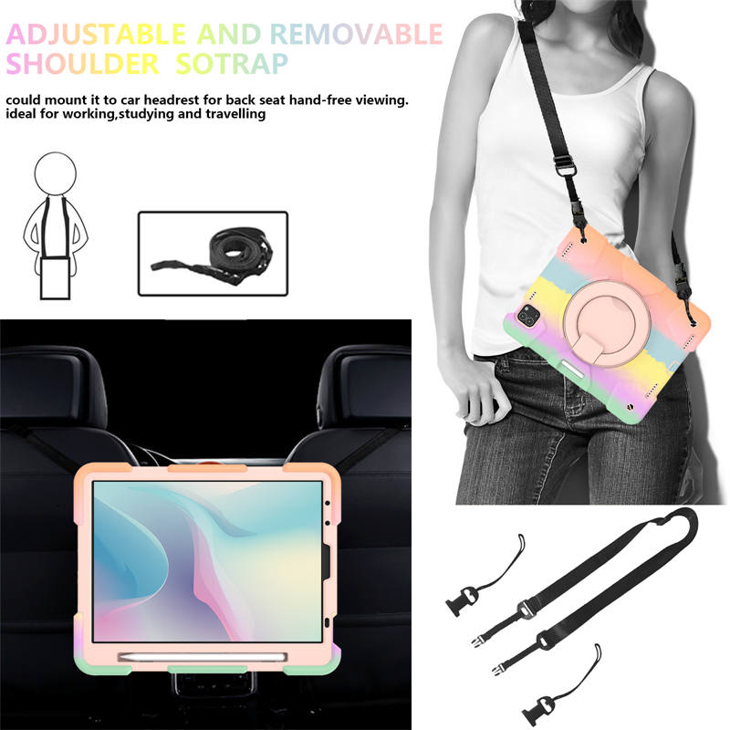 iPad Case For iPad Pro 11/Air 4 with 360¡ãSwivel Stand-Colorful Rose Gold