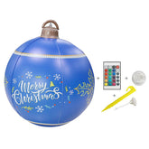 Outdoor Inflatable Ball Decor with LED Light and Remote Control for Christmas Holidays-Blue