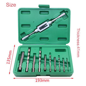 11 Pcs Damaged Broken Screw Extractor Kit Drill Bit Bolt Stud Remover Tool