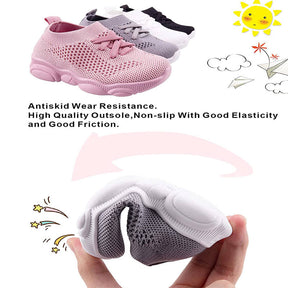 Baby First Walking Shoes Toddler Boys Girls Cotton Mesh Breathable Sneakers-Grey
