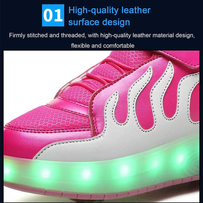 Childrens LED Wings Roller Sneakers with 2 Wheels