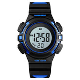 Kids Watches Sport Simple Two-Color Strap LED Electronic Watches-Blue