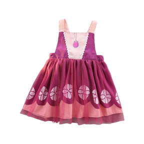 Girls Princess Apron Strap Dress Backless Smock-Sofia