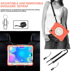 iPad Case For iPad Air 5 with 360¡ãSwivel Stand-Coral Orange