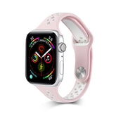 Nike Silicone Sport Breathable Watch For Apple iWatch Series-Pink White