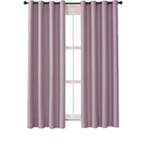 2 Panels Solid Color Blackout Curtains for Living Room-LightPurple