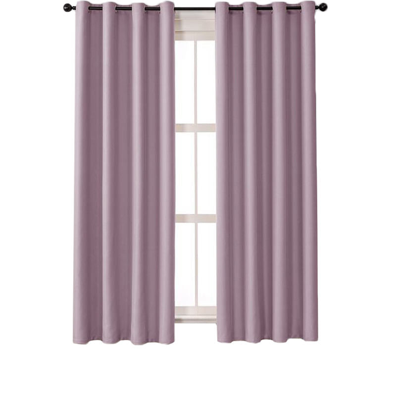 2 Panels Solid Color Blackout Curtains for Living Room-LightPurple